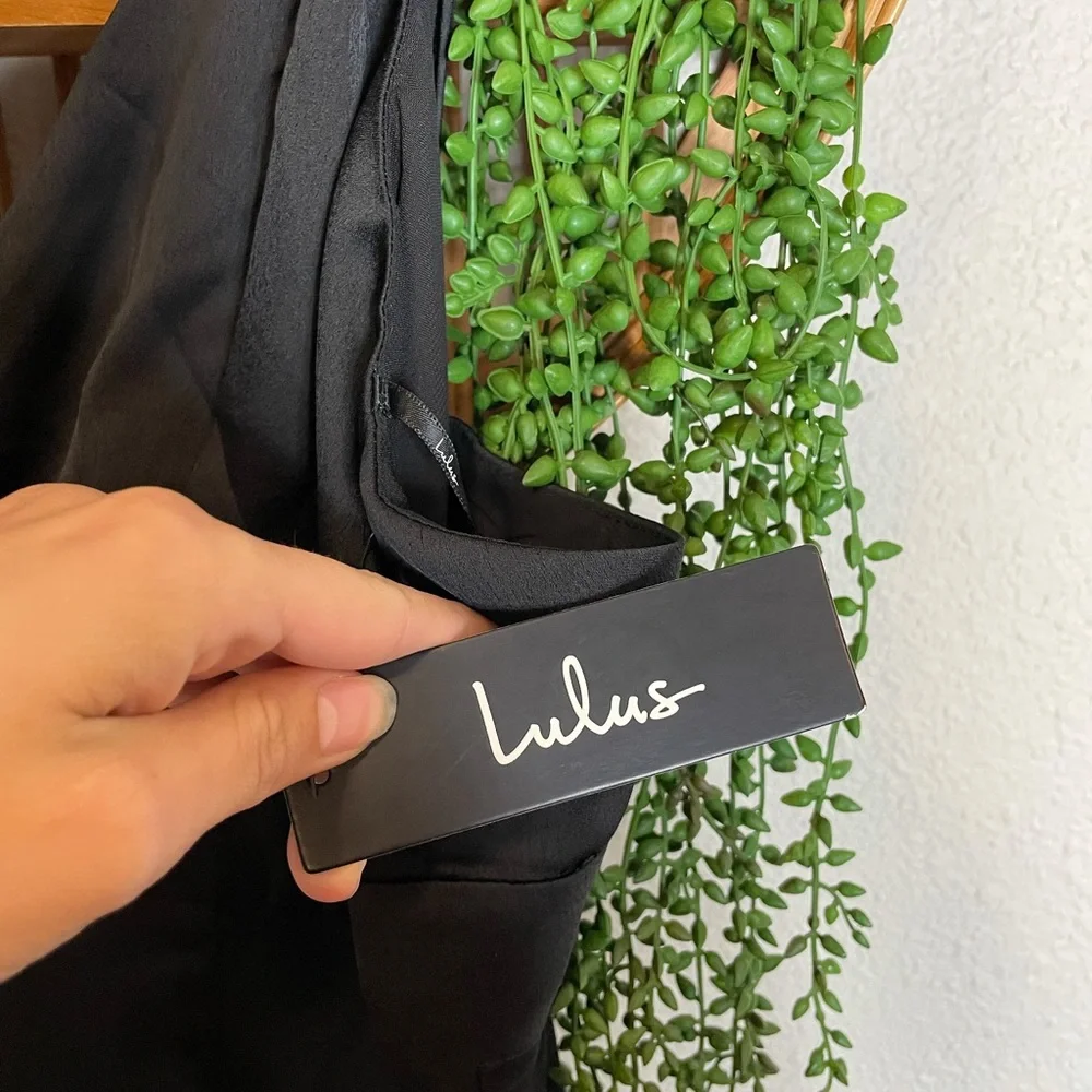 NWT Lulus silk one shoulder black pants jumpsuit - Picture 5 of 8